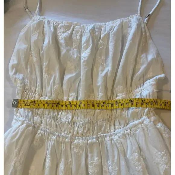 NWT: TROVATA Birds of Paradis Mirabella Embroidered White Cotton Maxi Dress - Picture 10 of 11